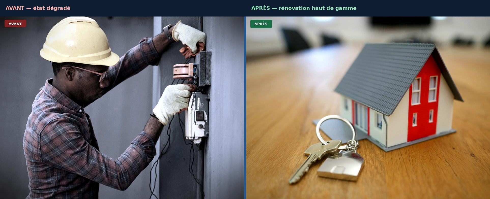 Avant/après rénovation toiture