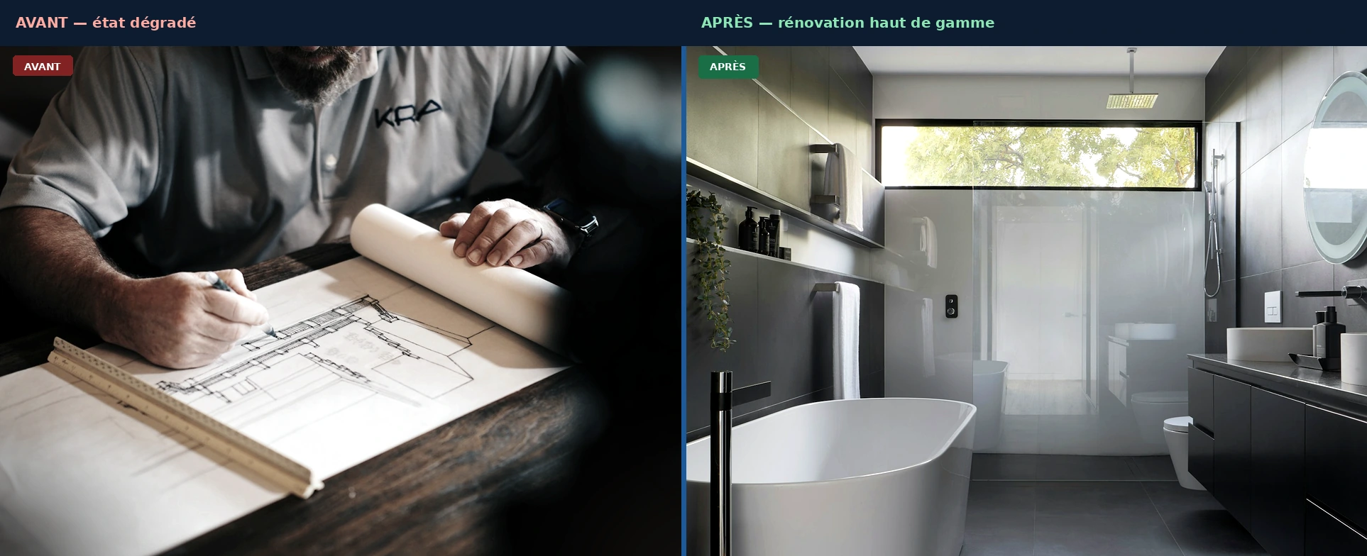 Avant/après rénovation salle de bain